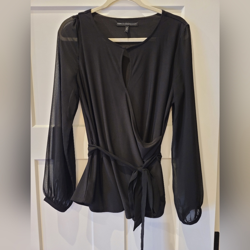 WHBM surplice blouse with tie waist